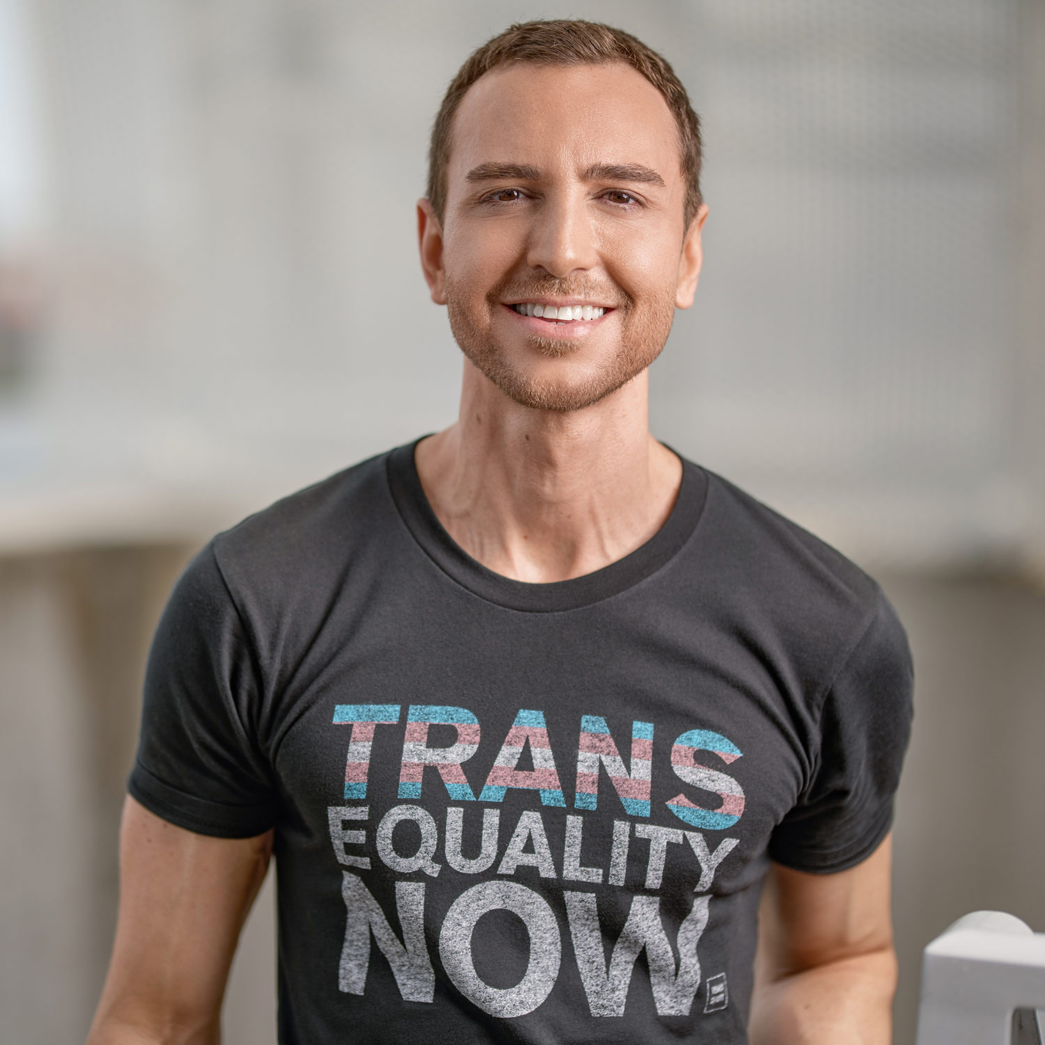 MacLaine in Trans Equality Now T-shirt